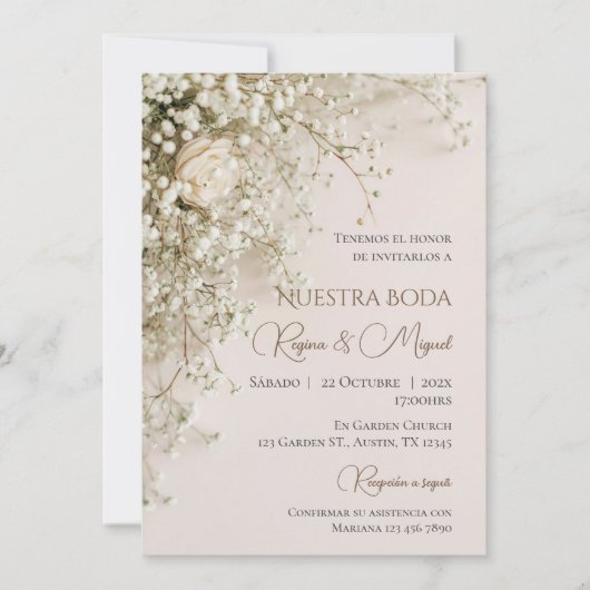 Boho Spanish Wedding Invitation Kaart (Voorkant)