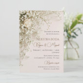Boho Spanish Wedding Invitation Kaart (Staand voorkant)