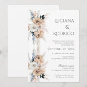 Boho Spanish Wedding Invitation Kaart (Voorkant / Achterkant)