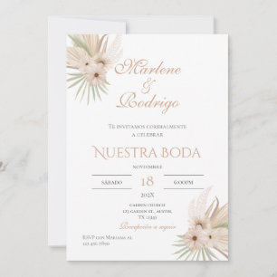 Boho Spanish Wedding Invitation Kaart