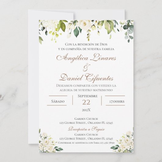 Boho Spanish Wedding Invitation Kaart (Voorkant)