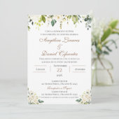 Boho Spanish Wedding Invitation Kaart (Staand voorkant)