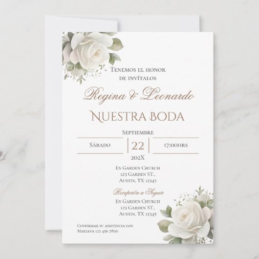 Boho Spanish Wedding Invitation Kaart (Voorkant)