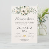 Boho Spanish Wedding Invitation Kaart (Staand voorkant)