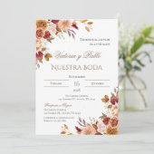 Boho Spanish Wedding Invitation Kaart (Staand voorkant)