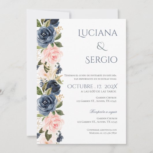 Boho Spanish Wedding Invitation Kaart (Voorkant)