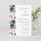 Boho Spanish Wedding Invitation Kaart (Staand voorkant)