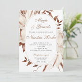 Boho Spanish Wedding Invitation Kaart (Staand voorkant)