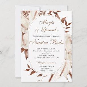 Boho Spanish Wedding Invitation Kaart