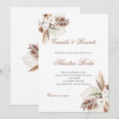 Boho Spanish Wedding Invitation Kaart (Voorkant / Achterkant)