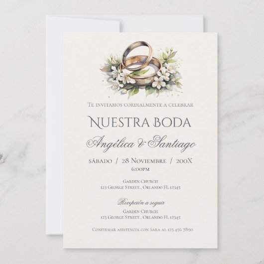 Boho Spanish Wedding Invitation Kaart (Voorkant)