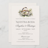 Boho Spanish Wedding Invitation Kaart (Voorkant / Achterkant)
