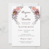 Boho Spanish Wedding Invitation Kaart (Voorkant)