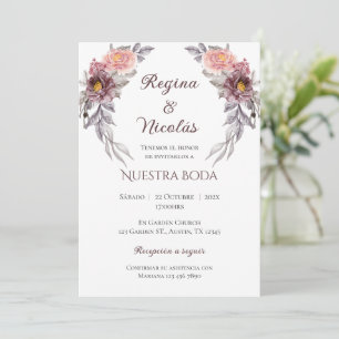 Boho Spanish Wedding Invitation Kaart