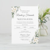 Boho Spanish Wedding Invitation Kaart (Staand voorkant)