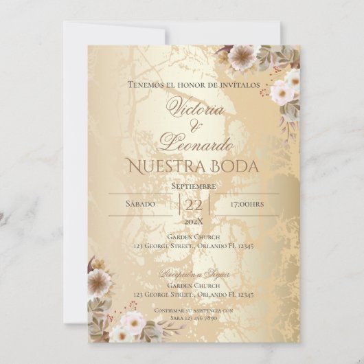 Boho Spanish Wedding Invitation Kaart (Voorkant)