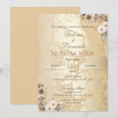 Boho Spanish Wedding Invitation Kaart (Voorkant / Achterkant)