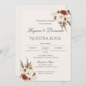 Boho Spanish Wedding Invitation Kaart (Voorkant / Achterkant)