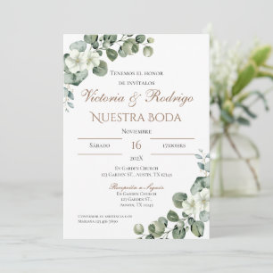 Boho Spanish Wedding Invitation Kaart