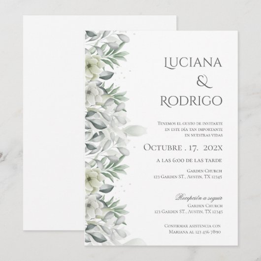 Boho Spanish Wedding Invitation Kaart (Voorkant / Achterkant)