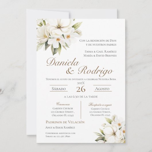 Boho Spanish Wedding Invitation Kaart (Voorkant)