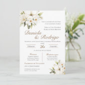 Boho Spanish Wedding Invitation Kaart (Staand voorkant)