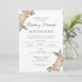 Boho Spanish Wedding Invitation Kaart (Staand voorkant)