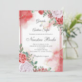 Boho Spanish Wedding Invitation Kaart (Staand voorkant)