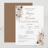 Boho Spanish Wedding Invitation Kaart (Voorkant / Achterkant)