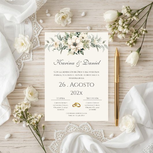 Boho Spanish Wedding Invitation Kaart