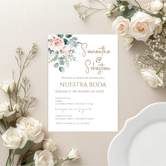 Boho Spanish Wedding Invitation Kaart