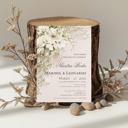 Boho Spanish Wedding Invitation Kaart