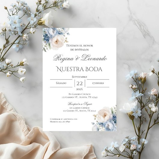 Boho Spanish Wedding Invitation Kaart