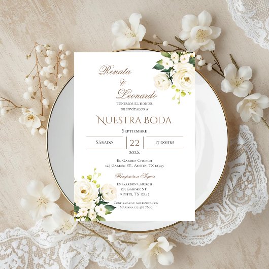 Boho Spanish Wedding Invitation Kaart