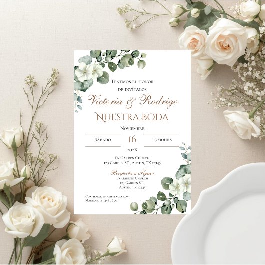 Boho Spanish Wedding Invitation Kaart