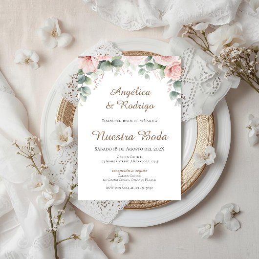 Boho Spanish Wedding Invitation Kaart