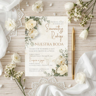 Boho Spanish Wedding Invitation Kaart