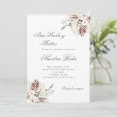 Boho Spanish Wedding Invitation Kaart (Staand voorkant)