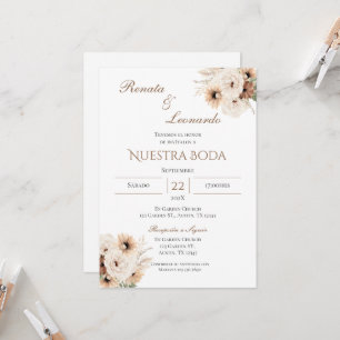 Boho Spanish Wedding Invitation Kaart