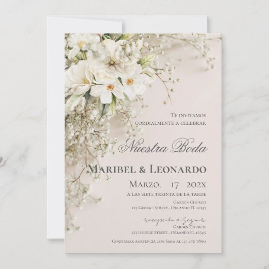 Boho Spanish Wedding Invitation Kaart (Voorkant)