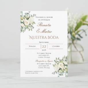 Boho Spanish Wedding Invitation Kaart