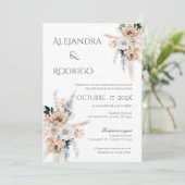 Boho Spanish Wedding Invitation Kaart (Staand voorkant)