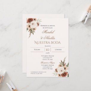 Boho Spanish Wedding Invitation Kaart