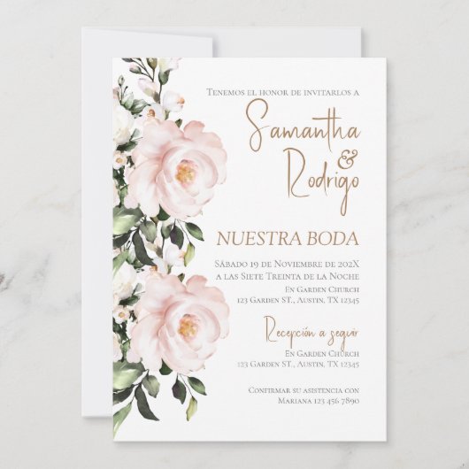 Boho Spanish Wedding Invitation Kaart (Voorkant)