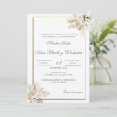 Boho Spanish Wedding Invitation Kaart (Staand voorkant)