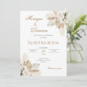 Boho Spanish Wedding Invitation Kaart (Staand voorkant)