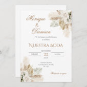 Boho Spanish Wedding Invitation Kaart (Voorkant / Achterkant)