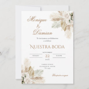 Boho Spanish Wedding Invitation Kaart