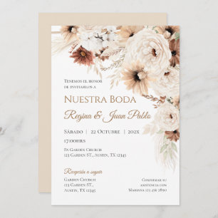 Boho Spanish Wedding Invitation Kaart