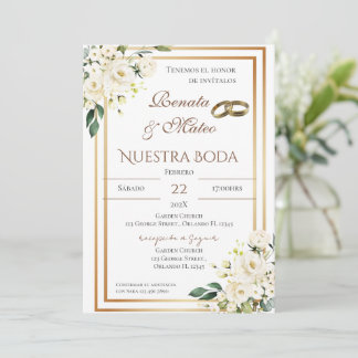 Boho Spanish Wedding Invitation Kaart